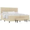 vidaXL Letto a molle con testiera Crema 200 x 200 cm Tessuto
