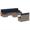 vidaXL Set Divani da Giardino 10 pz con Cuscini Grigio in Polyrattan