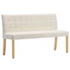 vidaXL Panca 140 cm Crema in Velluto