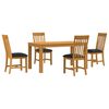vidaXL Set da pranzo 5 pz Nero Legno di Quercia Massello