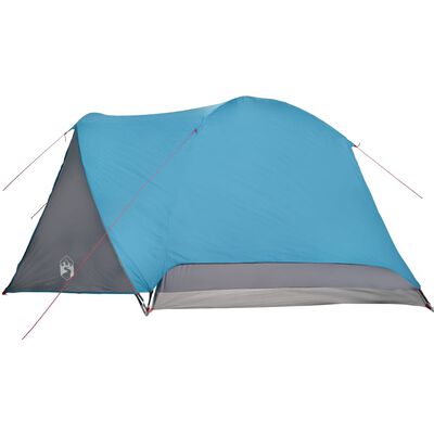 vidaXL Tenda da Campeggio con Portico per 4 Persone Blu Impermeabile