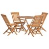 vidaXL Set da Pranzo per Giardino 5 pz in Legno Massello di Teak
