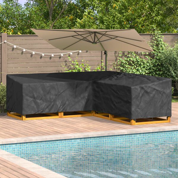 vidaXL Copertura per mobili Nero 270 x 270 x 80 cm Tessuto Oxford 420D