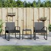 vidaXL Set Pranzo da Giardino 3 pz con Cuscini Rattan PP Grigio Scuro
