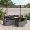 vidaXL Set Divani da Giardino 5 pz con Cuscini in Polyrattan Nero