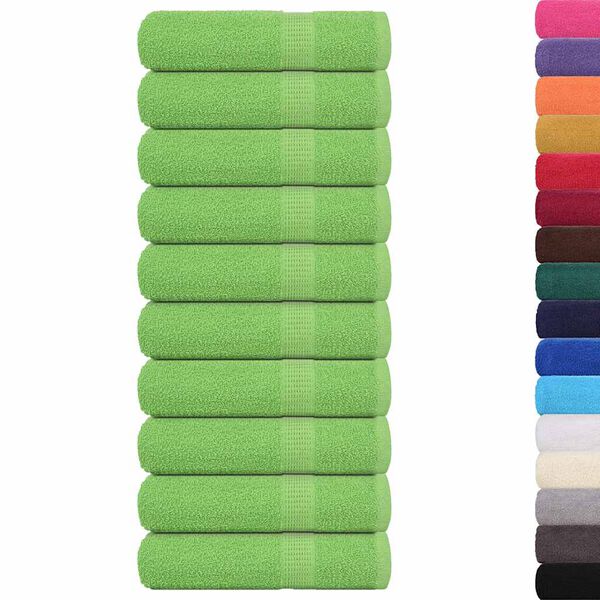 vidaXL Asciugamani da bagno FROGN 10 pz Verde mela 100x150 cm 360 g/m&sup2;