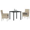 vidaXL Set da Pranzo per Giardino 3 pcs Grigio chiaro polyrattan