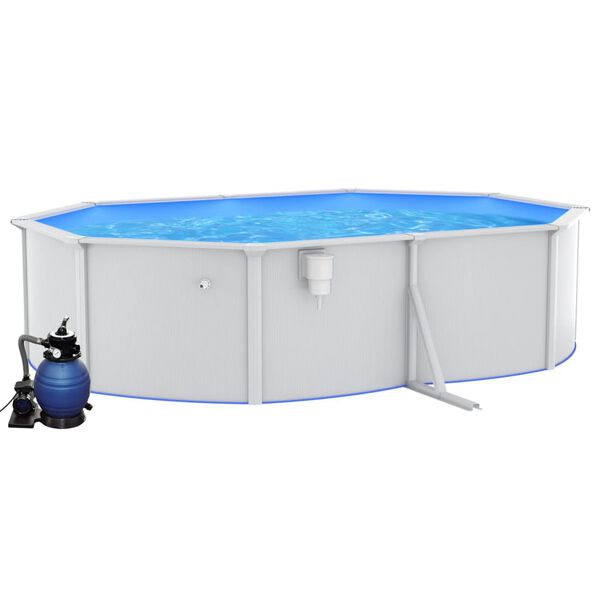 vidaXL Piscina con Pompa Filtro a Sabbia 490x360x120 cm