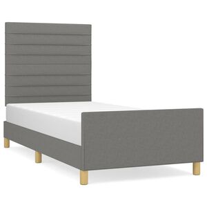 vidaXL Giroletto senza Materasso Grigio Scuro 80x200 cm Tessuto
