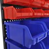 vidaXL Contenitore Plastica per Garage da Parete Set 30 pz Blu e Rosso
