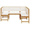 vidaXL Set Panchina da Giardino 3 pcs Marrone Legno di Acacia Massello