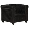 vidaXL Poltrona Chesterfield Nera in Vera Pelle