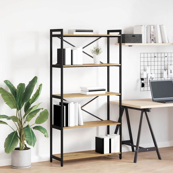 vidaXL Libreria Rovere artigianale 80 x 30 x 155 cm Legno multistrato