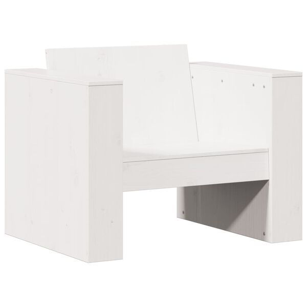 vidaXL Divano da Giardino Bianco 79x60x62 cm in Legno Massello di Pino