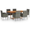 vidaXL Set Mobili da Pranzo da Esterni 7 pz in Polyrattan Antracite