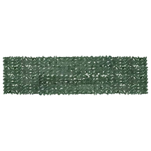 vidaXL Paravento da Balcone con Foglie Verde Scuro 400x100 cm