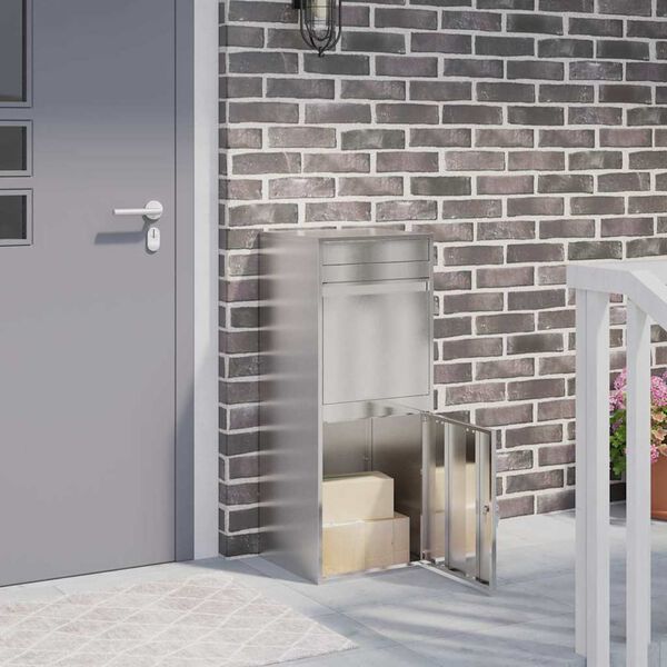 vidaXL Cassetta per pacchi Nero 41 x 38 x 103 cm Acciaio inossidabile