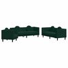 vidaXL Set di Divani 3 pz con Cuscini Verde Scuro in Velluto