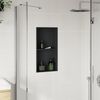 vidaXL Nicchia per Doccia Nero Opaco 32x62x9cm in Acciaio Inox