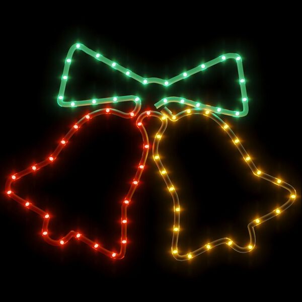 vidaXL Figura Natalizia di Campane con 72 LED 50x56 cm
