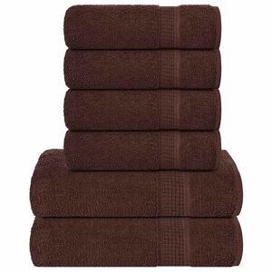 vidaXL Set di asciugamani 6 pezzi FROGN Marrone 360 g/m&sup2;