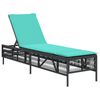 vidaXL Lettino prendisole con Cuscino in Polyrattan Nero