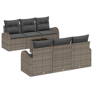 vidaXL Set Divano da Giardino Grigio 55 x 55 x 37 cm polyrattan