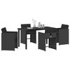 vidaXL Set da Pranzo per Giardino 5 pcs Nero polyrattan