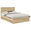 vidaXL Struttura del letto con cassetto Rovere Sonoma 140 x 190 cm