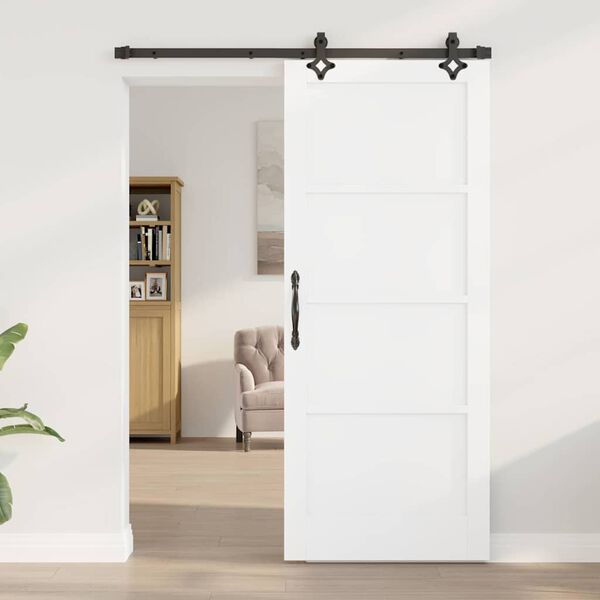 vidaXL Porta scorrevole ORKDAL Bianco 83 x 202 cm Pino massello