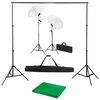 vidaXL Kit Studio Fotografico con Fondale Luci e Ombrelli