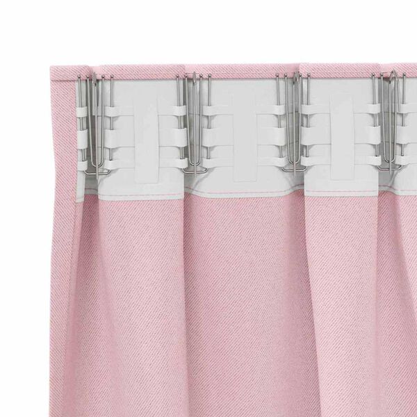 vidaXL Tende Blackout con Anelli 2 pcs Rosa baby 260 x 140 cm