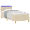 vidaXL Letto a Sorgente LED con materasso Crema 100 x 200 cm Tessuto