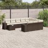 vidaXL Set Divani da Giardino 11 pz con Cuscini Polyrattan Marrone