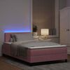 vidaXL Letto a Sorgente LED con materasso Rosa 120 x 190 cm Velluto