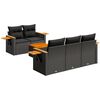 vidaXL Set Divano da Giardino 6 pz con Cuscini Nero in Polyrattan
