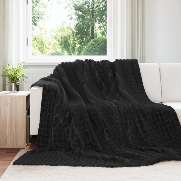 vidaXL Coperta Nero 240 x 220 cm Panno