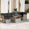 vidaXL Set Divano da Giardino 8pz con Cuscini Grigio Chiaro Polyrattan
