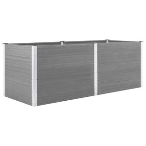 vidaXL Letto Rialzato da Giardino 250x100x91 cm in WPC Grigio