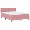 vidaXL Letto a molle con materasso Rosa 190 x 140 cm Velluto