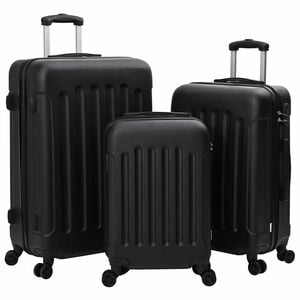 vidaXL Valigia con blocco 3 pcs Nero 50 x 31 x 78 cm Plastica ABS