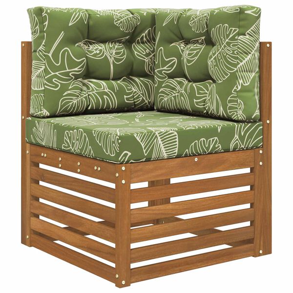 vidaXL Cuscino per divano da esterno 3 pcs Design a foglia Poliestere