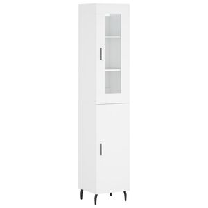 vidaXL Credenza Bianca 34,5x34x180 cm in Legno Multistrato