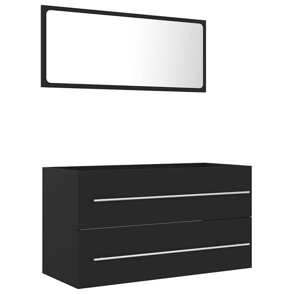 vidaXL Set Mobili da Bagno 2 pz Grigio in Legno Multistrato