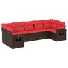 vidaXL Set Divani da Giardino 7 pz con Cuscini Marrone in Polyrattan