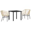 vidaXL Set da Pranzo per Giardino 3 pz Marrone polyrattan