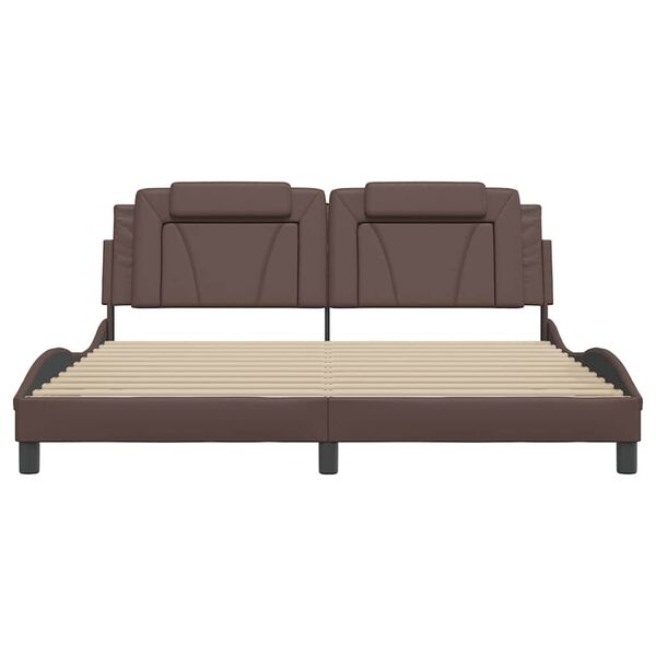 vidaXL Giroletto Viana senza Materasso Marrone 180x200 cm in Similpelle