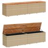 vidaXL Contenitore da Giardino Beige 220x50x54 cm Polyrattan e Acacia