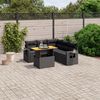 vidaXL Set Divano da Giardino 6 pz con Cuscini Nero in Polyrattan
