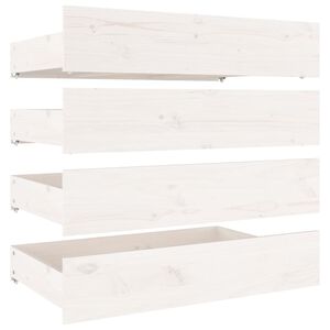 vidaXL Cassettoni da Letto 4 pz in Legno Massello di Pino Bianco